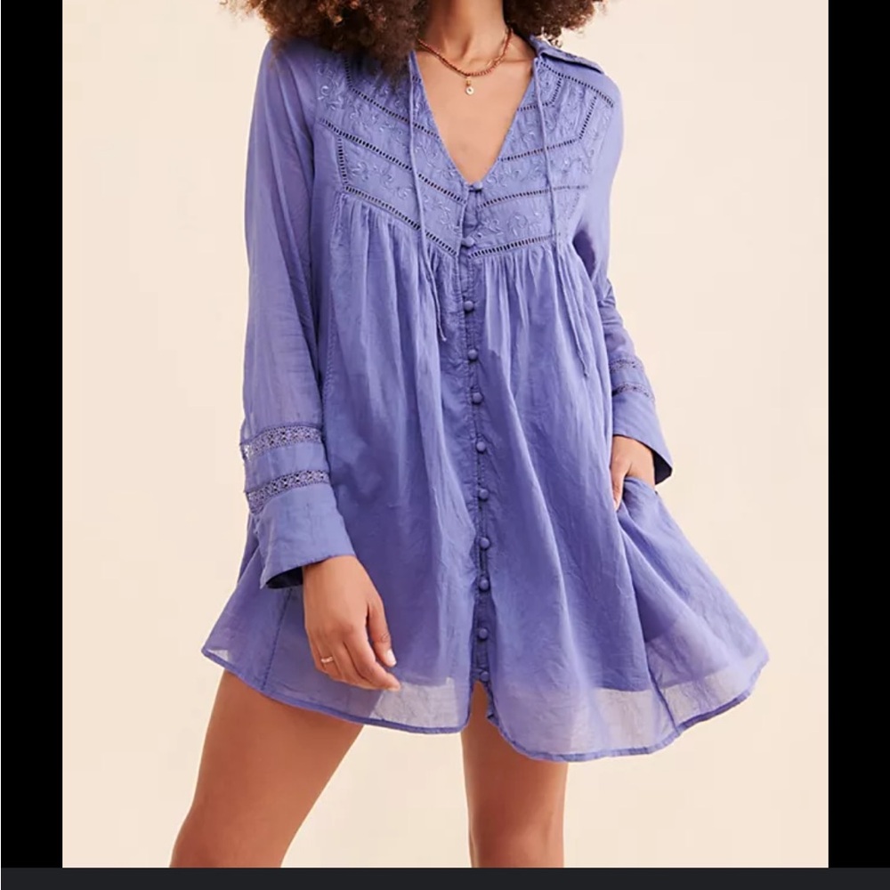 Free People Haddie Mini Dress with sleeves
